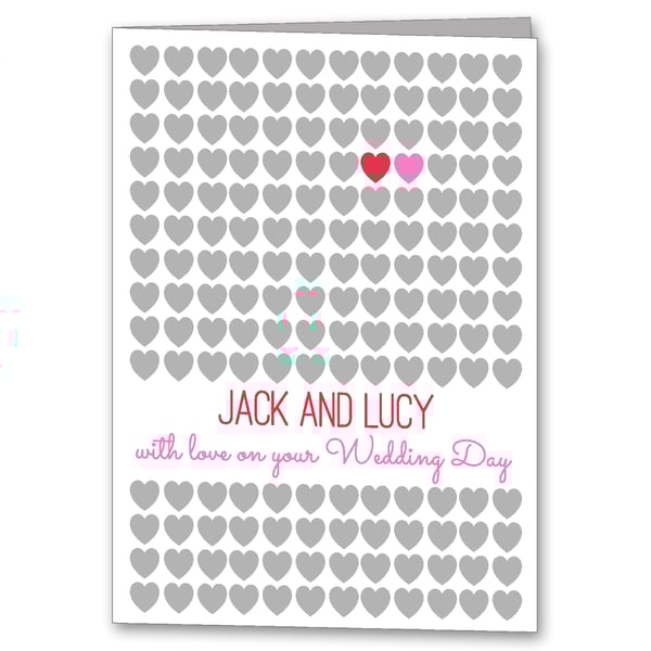 Modern Wedding Card, Personalised Wedding Congratulations