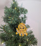Embroidered hanging Octopus, Christmas decorations, wrapped in lights, machine e - Image 2
