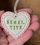 Summer seconds Small Ceramic heart decoration Swear words  - Image 3