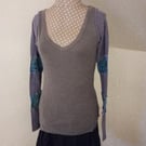 Whimsical Faerycore top with long patchwork sleeves