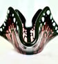 Handmade Plum Fused Glass Butterfly Handkerchief Candle Holder - Image 4