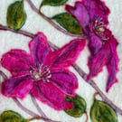 Hand-Felted Clematis Textile Artwork 