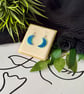 Crescent Moon light Blue Dangle Earrings - Image 8