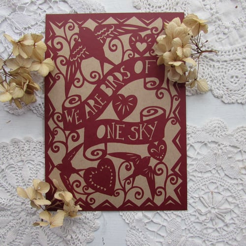 "we are birds of one sky" print