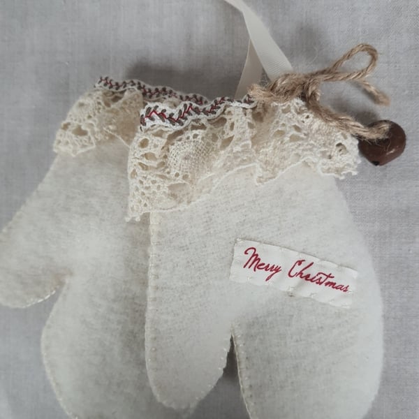 Vintage wool mittens decoration