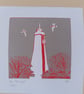 Limited edition reduction Linoprint the tall light  - Image 3