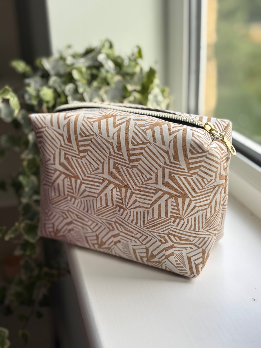 Abstract Travel Bag - Handmade with Eco-Friendly Cork Fabric 