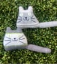 Grey hand knitted kitten decoration  - Image 1