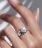 Round Freshwater Pearl Adjustable Sterling Silver Ring 