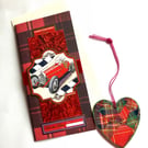 Tartan birthday card and heart for the best Dad