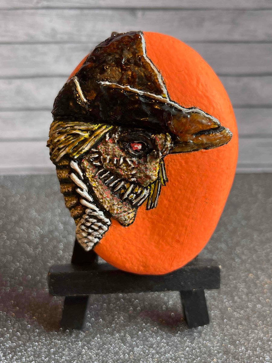 Hand painted Evil Scarecrow stone 