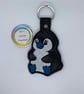 Embroidered Penguin Keyring design - Blue - Image 1