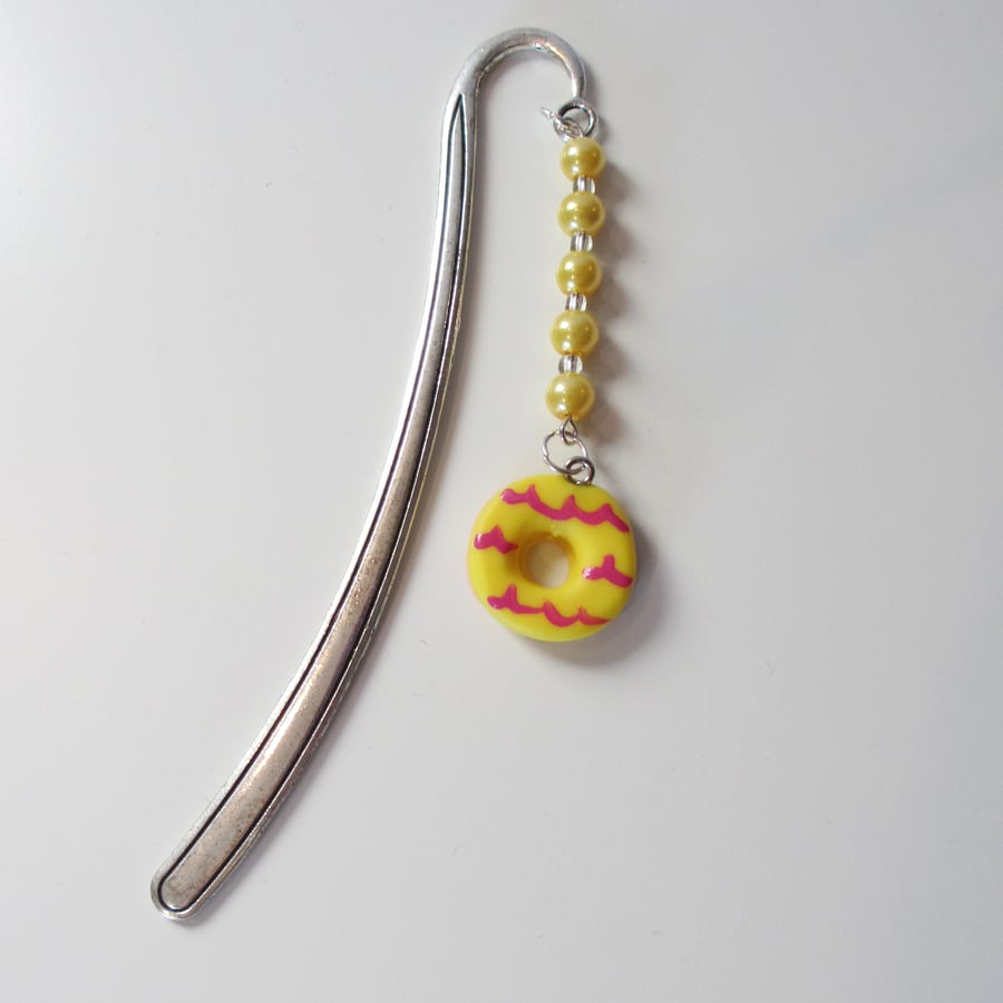 Retro Novelty YELLOW Party ring bookmark Quirky, fun, unique, handmade,
