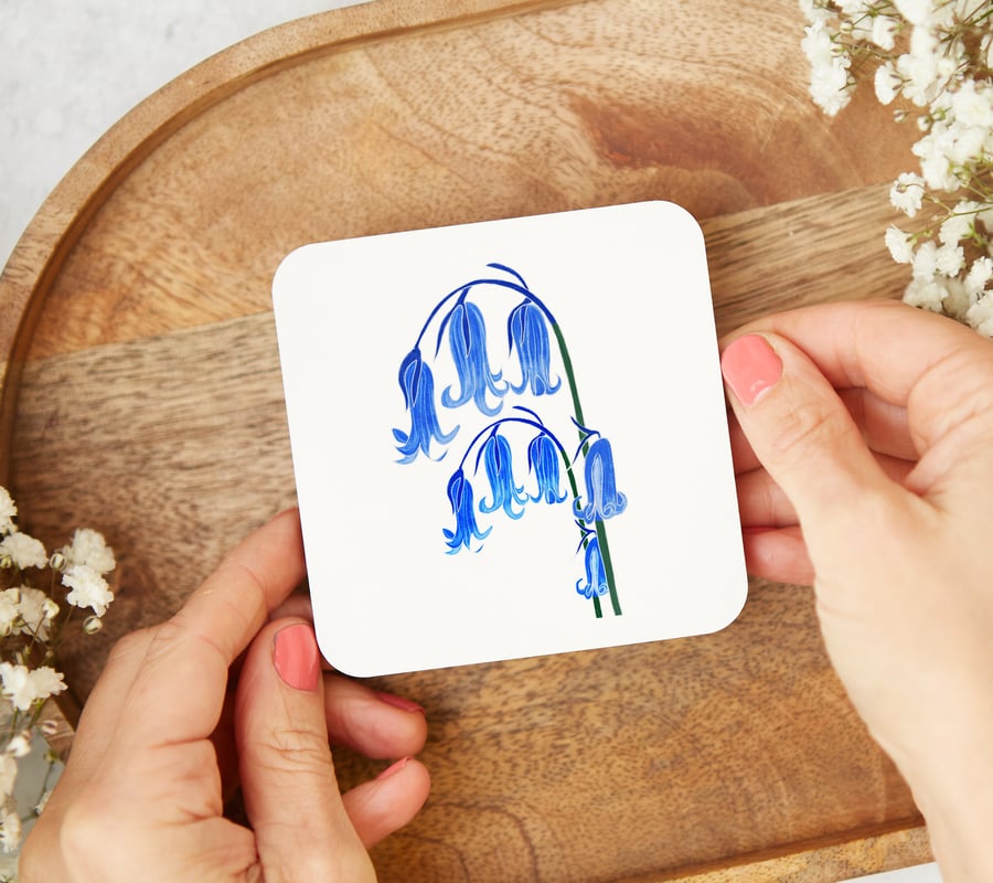 Bluebells Coaster, Bluebells, Nature lover, Mug coaster