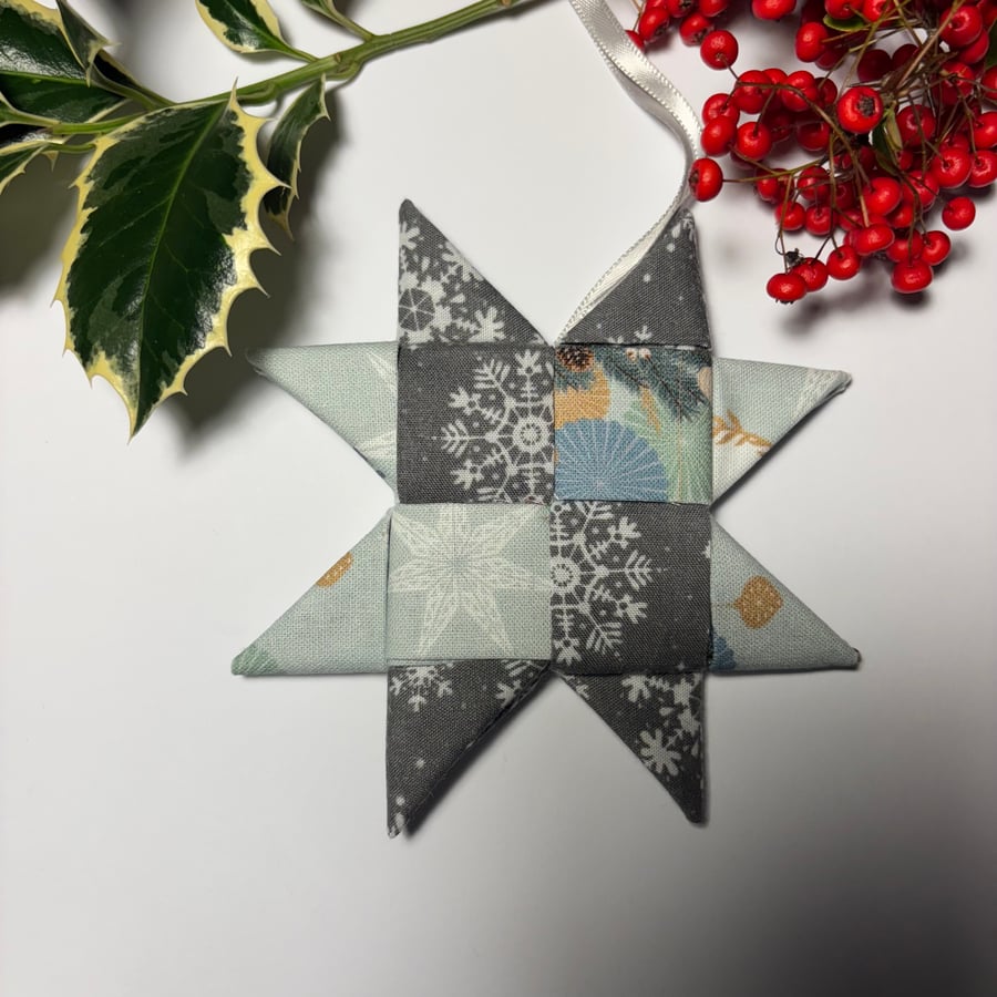 Festive Fabric Christmas Star Decoration