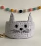 FELTED 'FUSSPOT' BOWL, desk tidy  . Cat. Grey . Home decor.