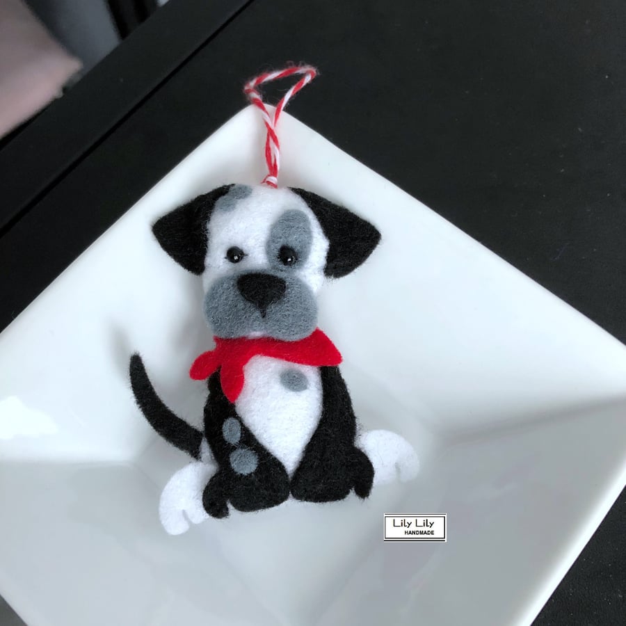 SOLD Dalmatian dog hanging decoration by Lily Lily Handmade 