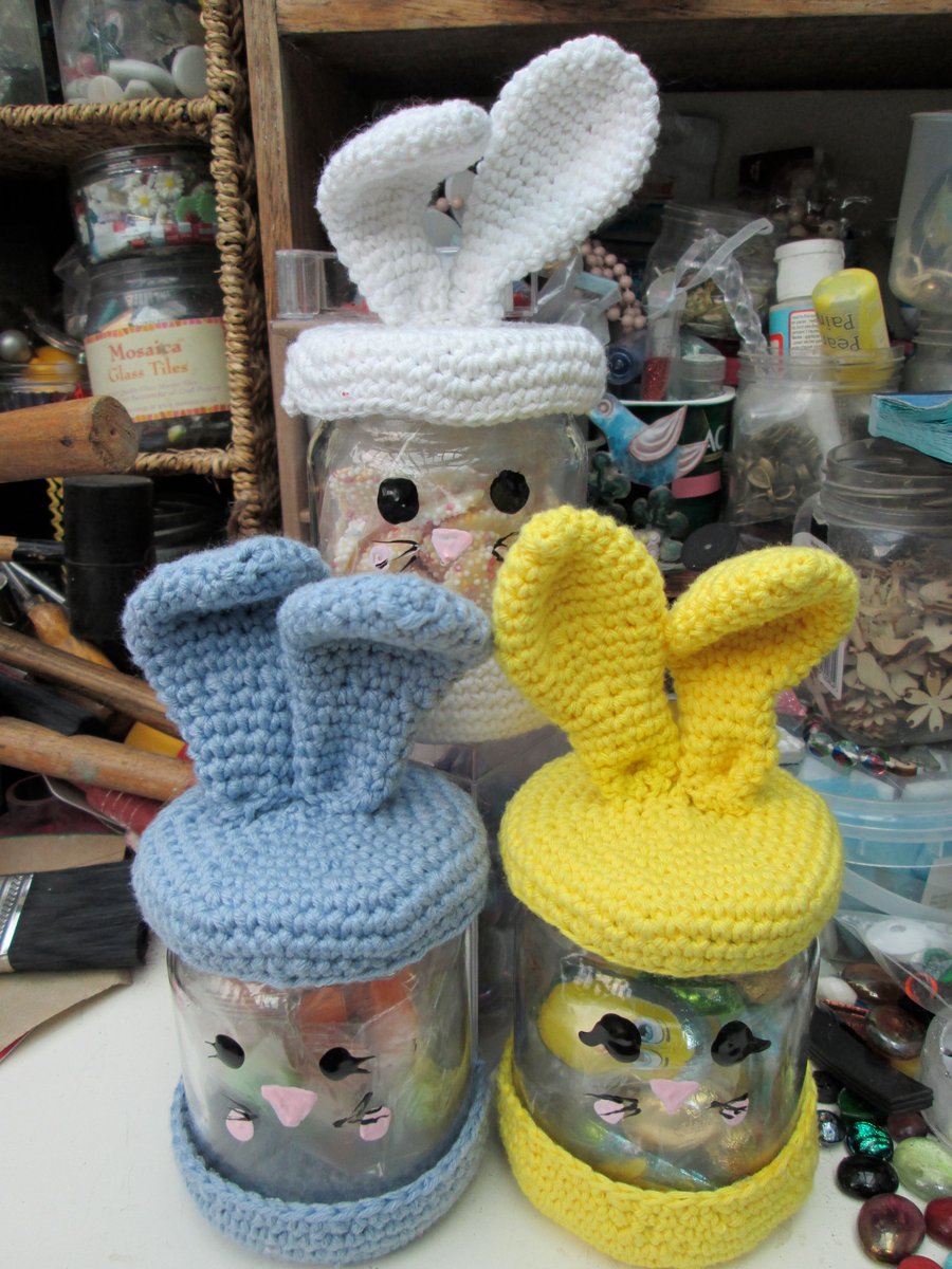 Easter bunny jars.