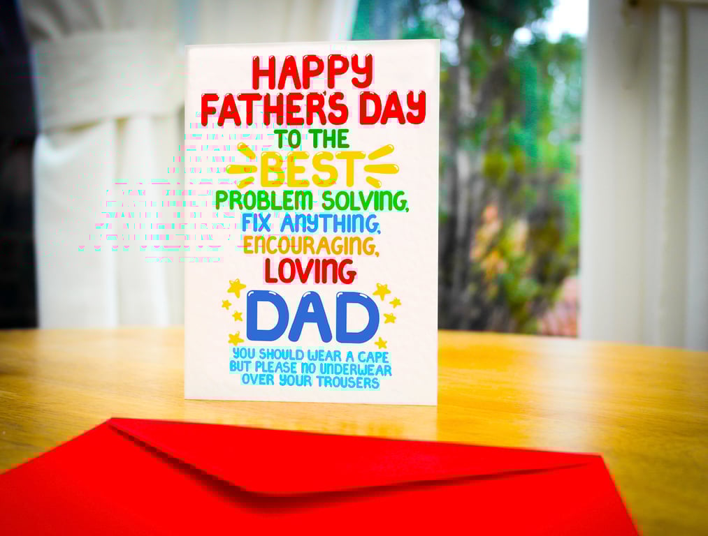  Funny Fathers Day Card for Dad, Loving And Humorous Hero Card For Dad, Father