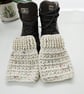 Cream Fleck Boot Cuffs, Nougat Ankle Warmers - Image 5