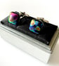 Dichroic Swirl Glass Cuff Links - Image 4