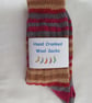 Hand-cranked Knitted Ribbed Wool Socks Size 8 to 9 - Image 5