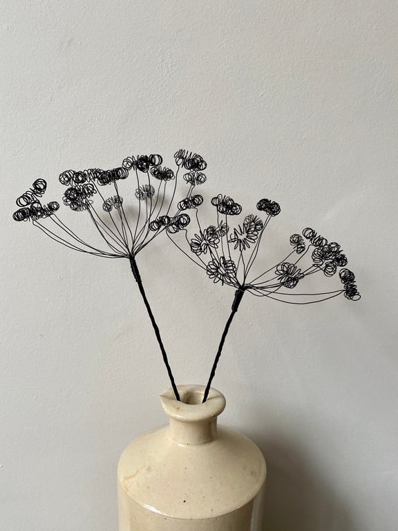 Handmade Single Wire Fennel Seed Head-Floral Arrangement-Contemporary Art-Home D