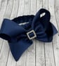 Navy Pleated Tail Bun Wrap - Image 1