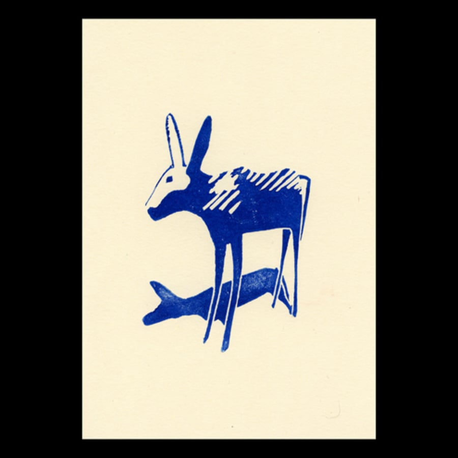 Blue Donkey greeting card