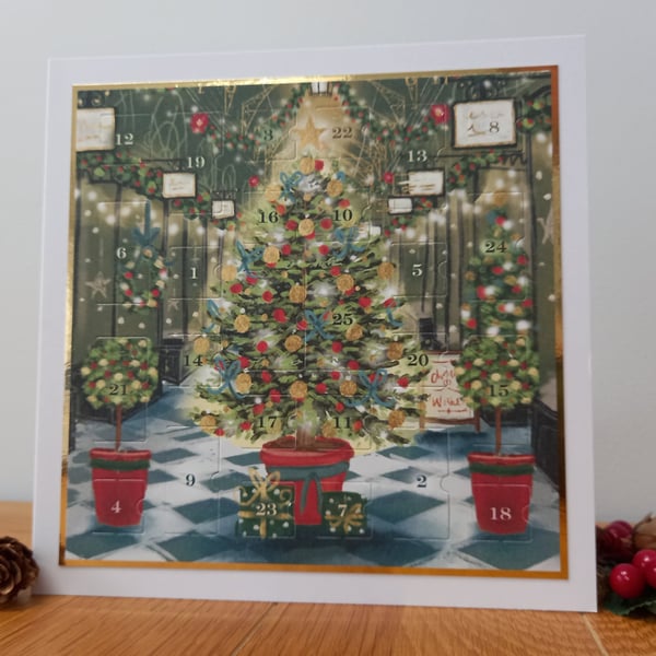 New for 2026 Advent Calendar Style Christmas Card - Christmas Tree
