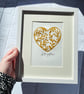 Framed Mustard I Love You Lino Print 