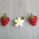 Sewing kit craft kit Make a strawberry and flower felt garland