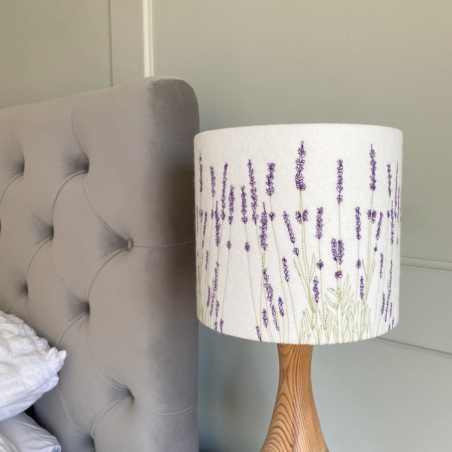 Lavender Embroidered Lampshade