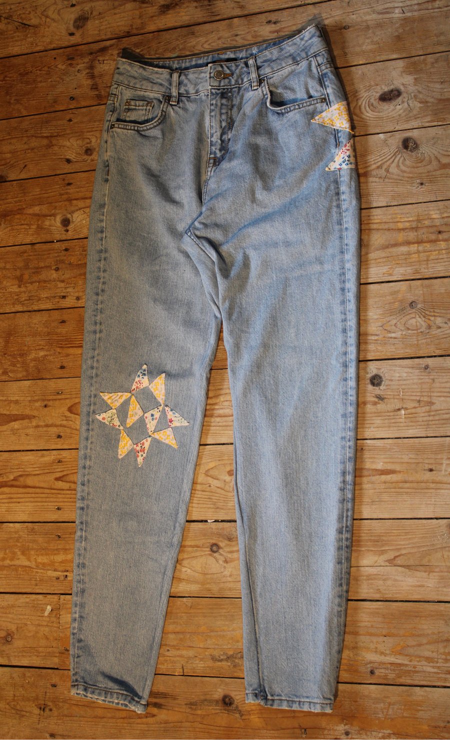  Sun Design Patchwork Upcycled Pull & Bear jeans 