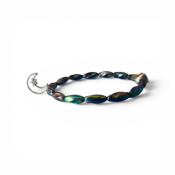 A beautiful handmade adult size bracelet.