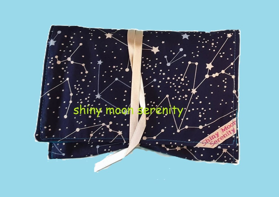 Tarot Reading Mat & Wrap with Pocket. Star Constellations print