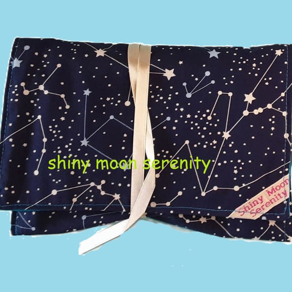 Tarot Reading Mat & Wrap with Pocket. Star Constellations print