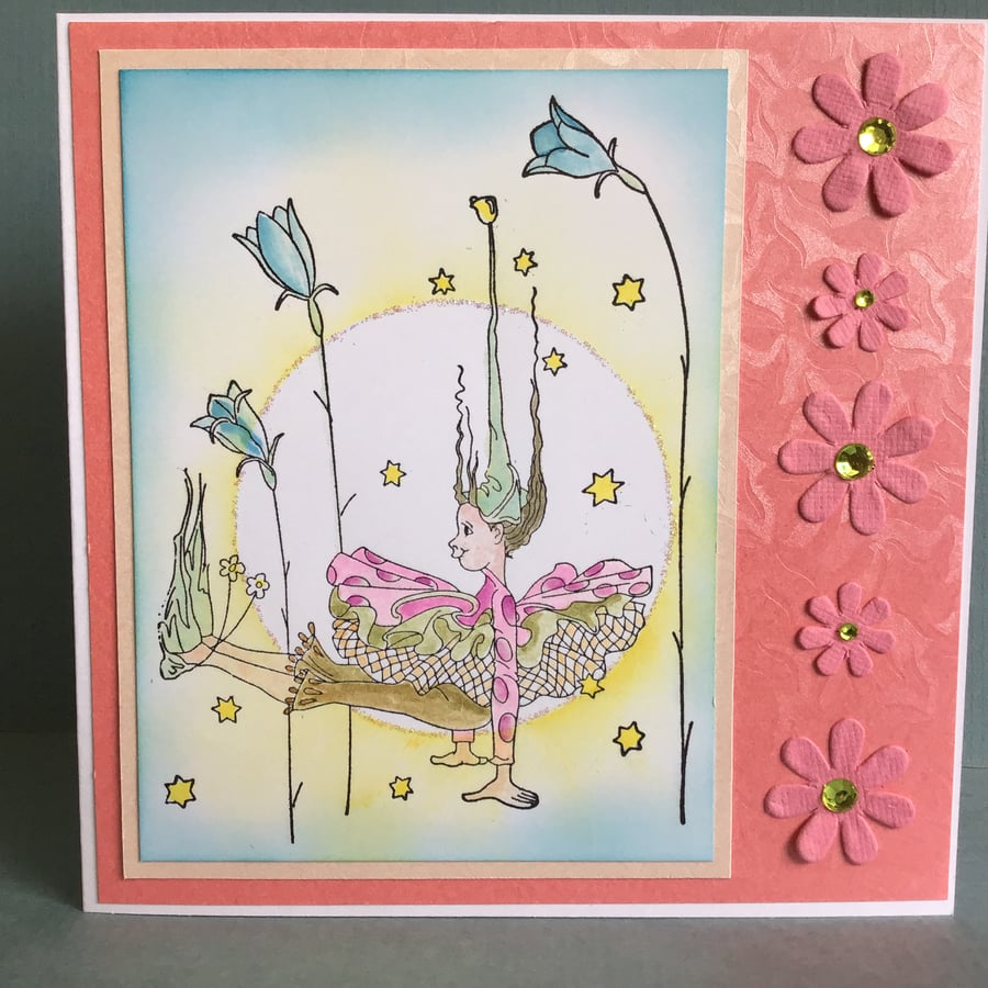 Falling Freely Fairy Greetings Card