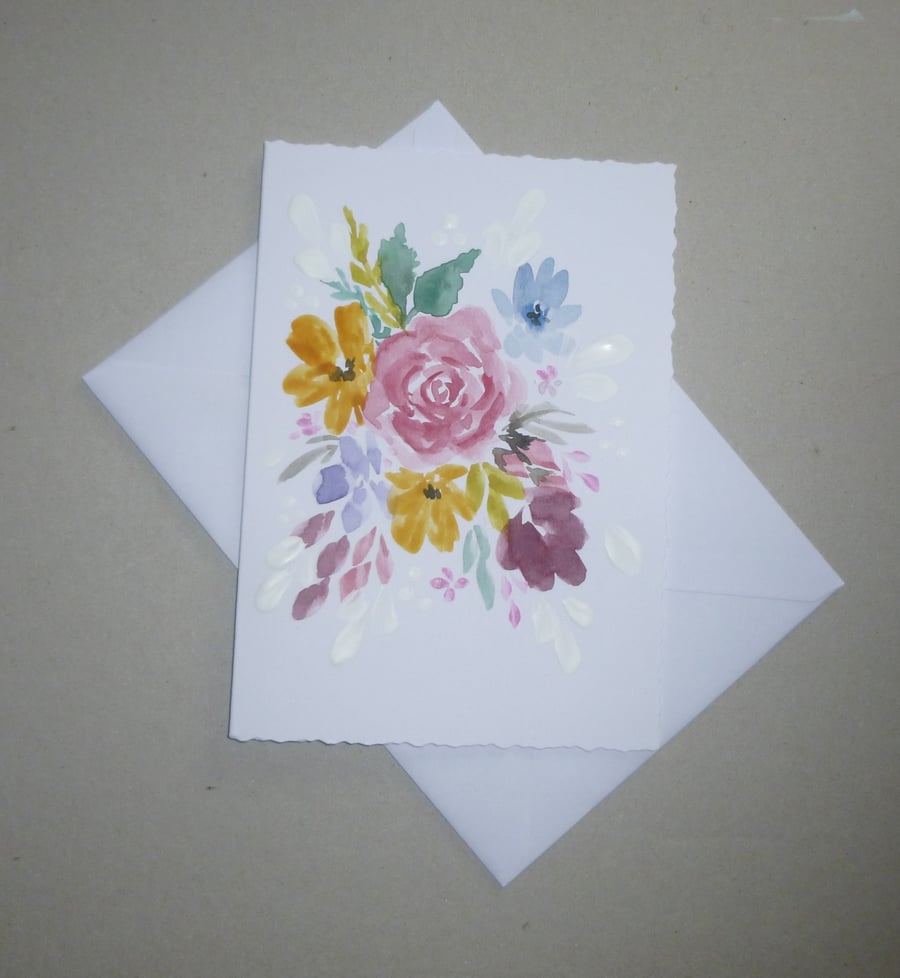 hand painted greetings card ( ref FA 54 D1 )