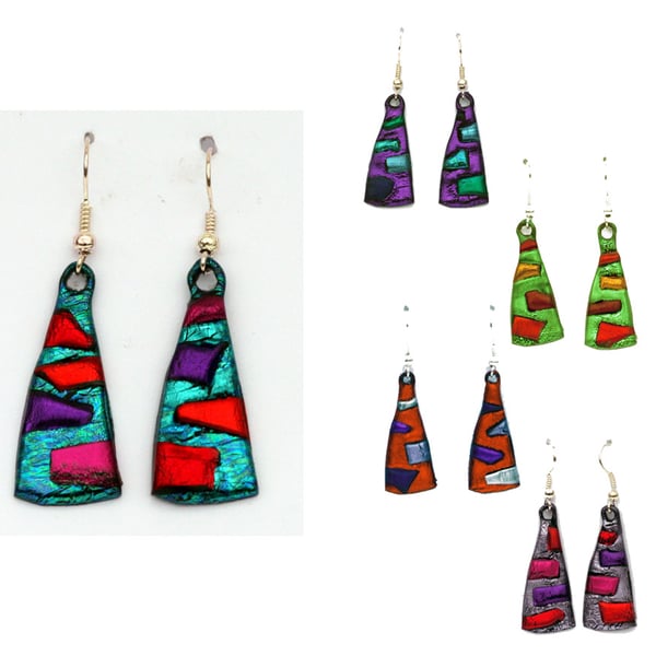 Triangle earrings in bright colours