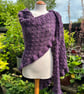 Aubergine Triangle Lace Shawl in recycled acrylic yarn  - Image 3