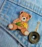Daffodil Brooch, Handmade Teddy Flower Pin, Daffodil Gift, March Birth Flower - Image 3