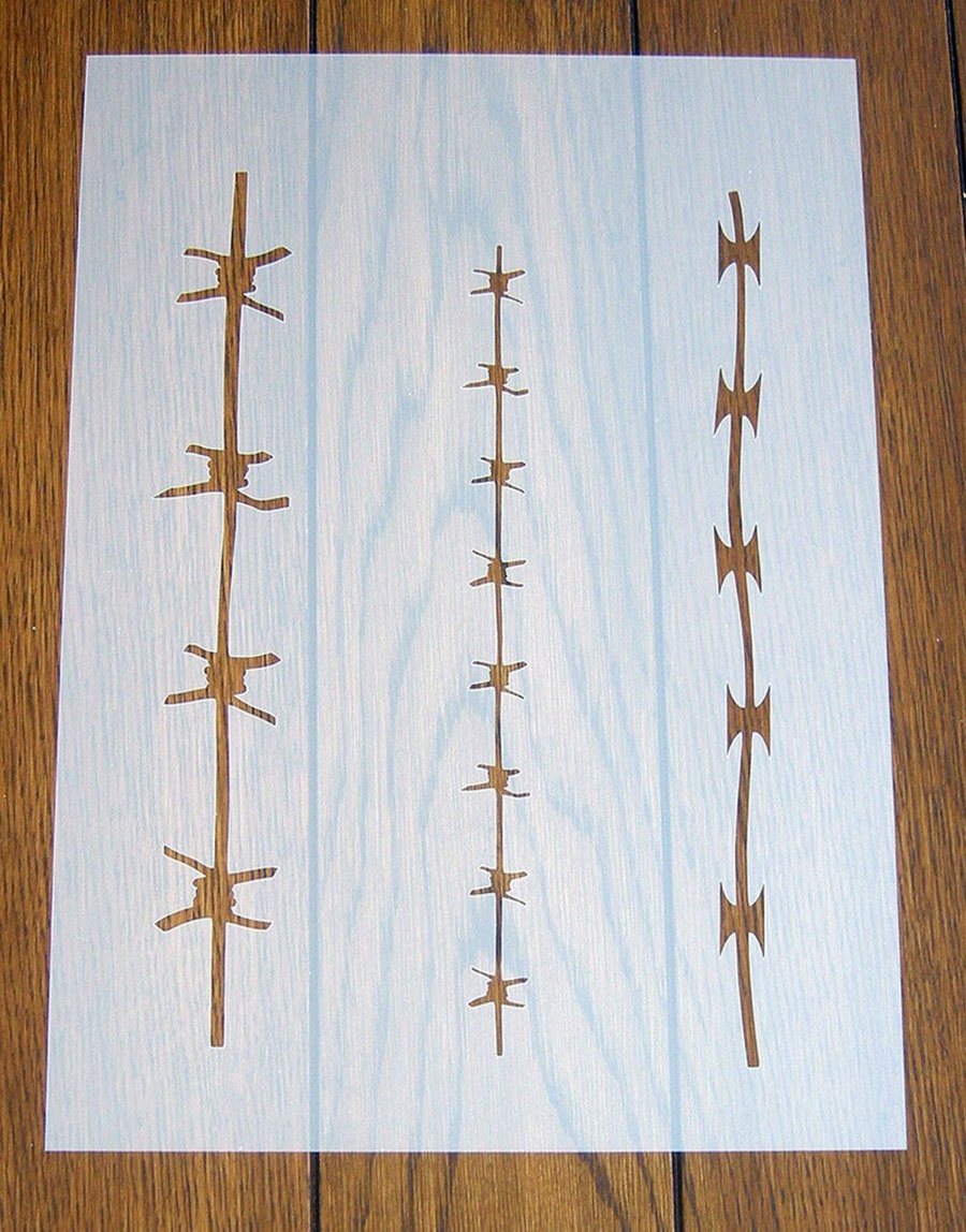 Barbed Wire Stencil Mask Reusable PP Sheet for Arts & Crafts
