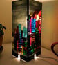 Stained Glass Neon City Scape  Lamp