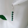 Green Malachite Stack & Sterling Silver Slim Drop Earrings