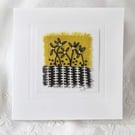 HAND EMBROIDERED GREETINGS CARD FLOWERS