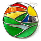 New Day Stained Glass Suncatcher Handmade Rainbow Ring 059
