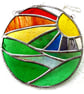 New Day Stained Glass Suncatcher Handmade Rainbow Ring 059