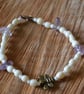 Bee bracelet bone beads with amethyst chips  - Image 1
