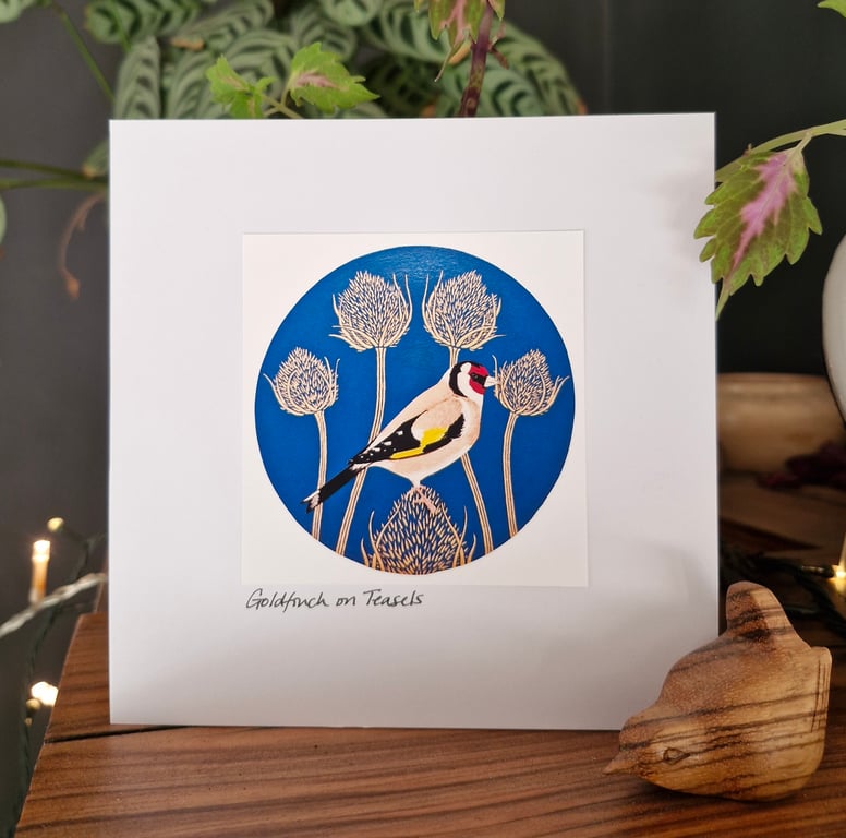Goldfinch on Teasels Card